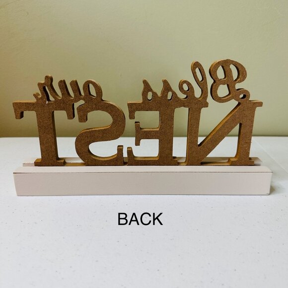 Bless Our Nest Tabletop Sign Farmhouse Decoration Word Art Decor Home Accent - Picture 2 of 9